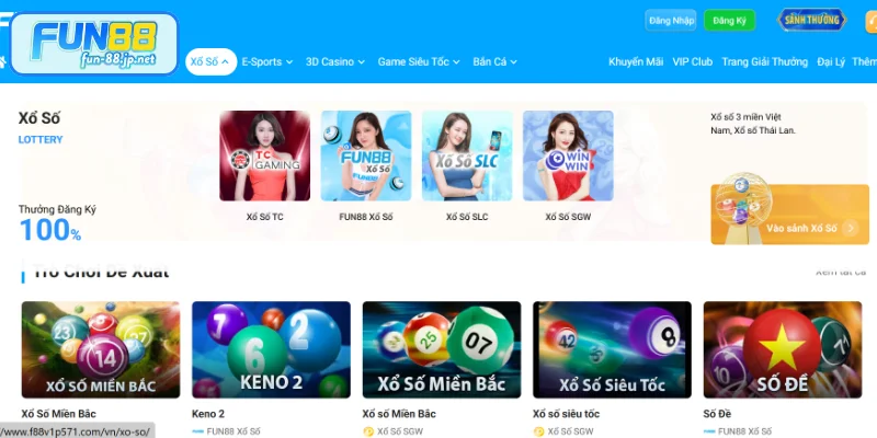 Các NPH hàng đầu bắt tay với xổ số tại FUN88