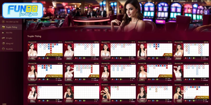 Danh mục trò chơi Casino hấp dẫn tại FUN88