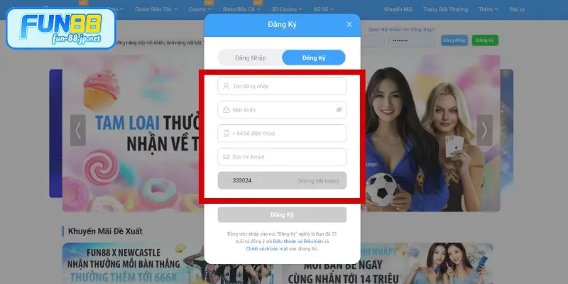 Hướng dẫn chi tiết các bước đăng ký FUN88 cho tân binh