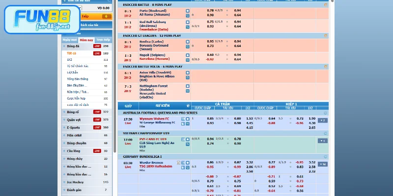 Quy trình tham gia cá cược thể thao tại FUN88