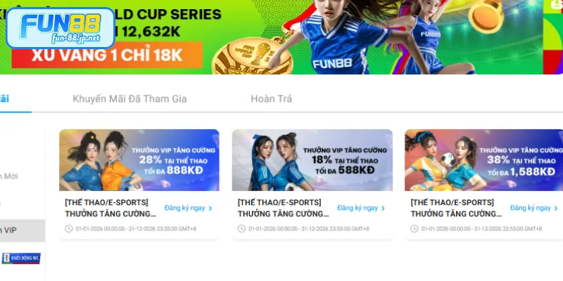 Tổng hợp khuyến mãi thành viên VIP tại FUN88